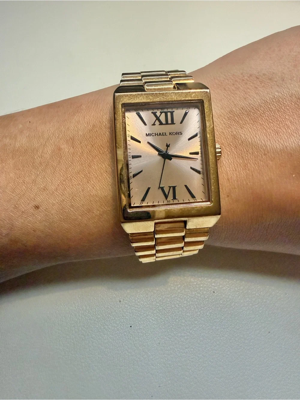 Michael Kors Gold Rectangular Bracelet Watch